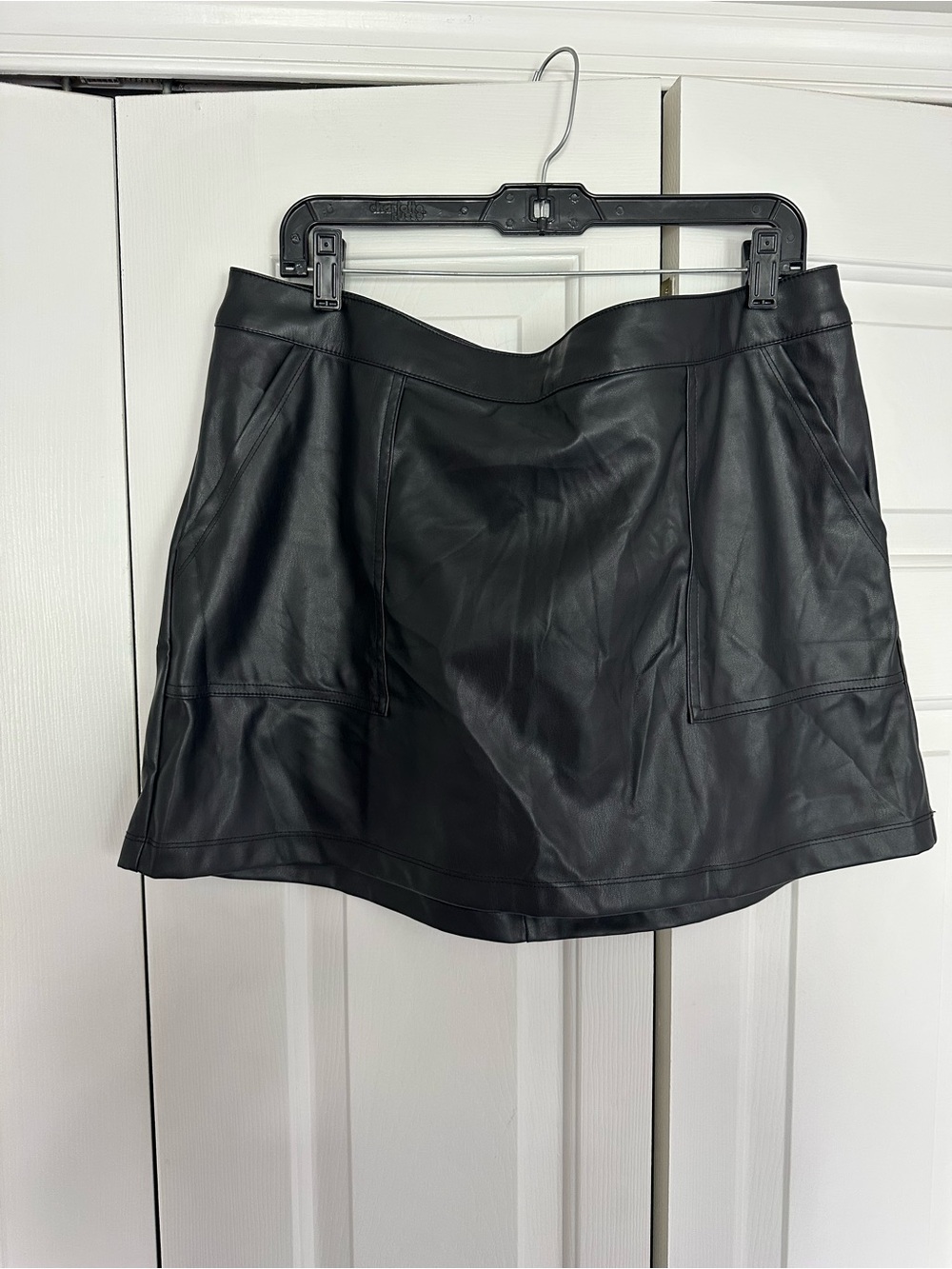 a new day Black Faux Leather Mini Skirt - Structured A-Line